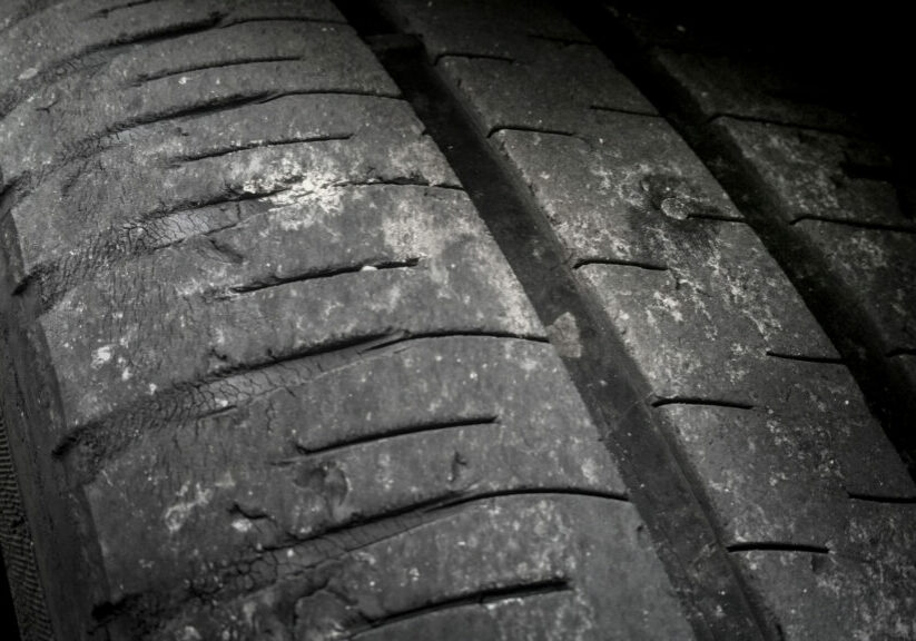 danger-using-old-car-automobile-tire-drilled-with-metal-screw-nail danger-using-old-car-automobile-tire-drilled-with-metal-screw-nail